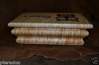 Jewelry Box ,Custom Made, exotic wood tops, laser inlaid, with 2 trays, glossed