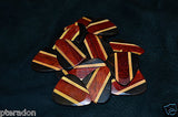 Timber Tones Zone Tones, Padauk Based, laminated guitar pick,w/haldu, Ebony