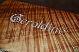 Jewelry Box, Custom Made, Flamed Hawaiian Koa two suede lined Tiger Maple trays