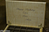 Jewelry Box ,Custom Made, exotic wood tops, laser inlaid, with 2 trays, glossed