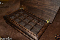 Jewelry Box, Custom Made, Flamed Bastogne Walnut, two Peruvian Walnut trays