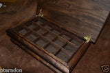 Jewelry Box, Custom Made, Flamed Bastogne Walnut, two Peruvian Walnut trays