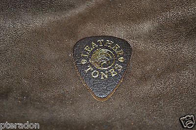 Timber Tones Brown Leather Ukelele or guitar or bass picks, med softness level