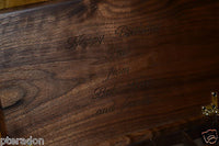 Jewelry Box, Custom,Flamed Bastogne Walnut, Monogrammed, 2 Peruvian walnut trays