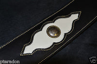 Franklin Guitar Strap Model #8L1B-BK-BK Latigo leather with black suede insert