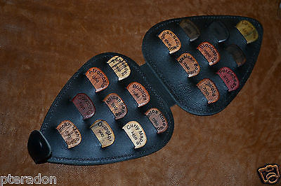 Timber Tones Leather Pick Holder, Complete Exotic Wood Pick Set, standard series