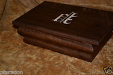 Jewelry Box, Custom,Flamed Bastogne Walnut, Monogrammed, 2 Peruvian walnut trays