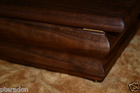 Jewelry Box, Custom,Flamed Bastogne Walnut, Monogrammed, 2 Peruvian walnut trays