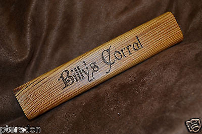 Laser Engraved Bar Tap Handles, Bar Taps, from Reclaimed Heart Pine, Old Growth