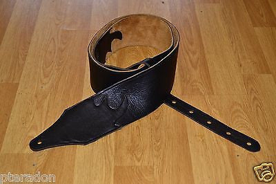 Carlino Custom Soft Upholstery Leather and Suede Guitar Strap Black