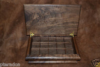 Jewelry Box, Custom Made, Flamed Bastogne Walnut, two Peruvian Walnut trays