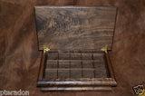 Jewelry Box, Custom Made, Flamed Bastogne Walnut, two Peruvian Walnut trays
