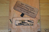 Custom Cribbage Board Laser Engraved Cherry Personalized, Inlaid, with pegs