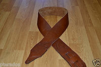 Carlino Custom Soft Upholstery Leather and Suede Guitar Strap Torino Brown