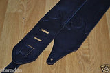 Carlino Custom Soft Upholstery Leather and Suede Guitar Strap Black