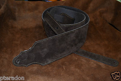 Franklin Leather Guitar Strap 3C-CH -G, Chocolate Suede Strap