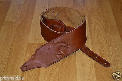 Carlino Custom Soft Upholstery Leather and Suede Guitar Strap Torino Brown