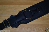 Franklin NEW Bass Strap, NEW with huge chrome rings Black Leather BR-BK-BK