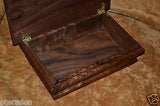 Jewelry Box, Custom,Flamed Bastogne Walnut, Monogrammed, 2 Peruvian walnut trays