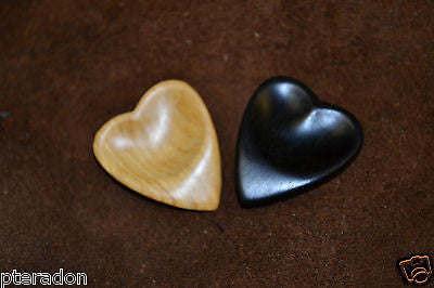Timber Tones Heart Tones 2 pack Exotic Wood Guitar Picks, African Ebony,Katafray
