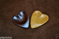 Timber Tones Heart Tones 2 pack Exotic Wood Guitar Picks, Ind Rosewood, Katafray