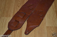 Carlino Custom Soft Upholstery Leather and Suede Guitar Strap Torino Brown
