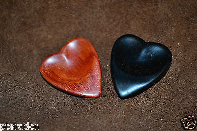 Timber Tones Heart Tones 2 pack Exotic Wood Guitar Picks, RB Rosewood, Ebony