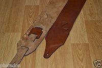 Carlino Custom Soft Upholstery Leather and Suede Guitar Strap Torino Brown