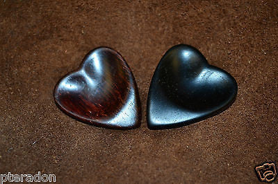 Timber Tones Heart Tones 2 pack Exotic Wood Guitar Picks, Ebony and Rosewood