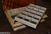 Jewelry Box, Custom Made, Flamed Hawaiian Koa two suede lined Tiger Maple trays