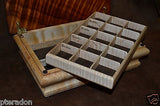 Jewelry Box, Custom Made, Flamed Hawaiian Koa two suede lined Tiger Maple trays