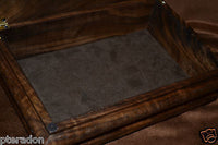 Jewelry Box, Custom Made, Flamed Bastogne Walnut, Full Inlaid Engraved Name