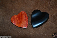 Timber Tones Heart Tones 2 pack Exotic Wood Guitar Picks, RB Rosewood, Ebony