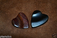 Timber Tones Heart Tones 2 pack Exotic Wood Guitar Picks, Ebony and Rosewood