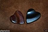 Timber Tones Heart Tones 2 pack Exotic Wood Guitar Picks, Ebony and Rosewood