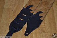 Carlino Custom Soft Upholstery Leather and Suede Guitar Strap Black
