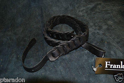 Franklin Guitar Strap # 7-BK Mandolin Strap, soft black glove leather, woven
