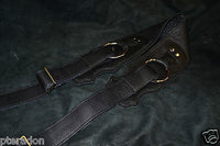 Franklin NEW Bass Strap, NEW with huge chrome rings Black Leather BR-BK-BK