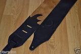 Carlino Custom Soft Upholstery Leather and Suede Guitar Strap Black