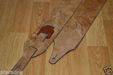 Carlino Custom Soft Upholstery Leather and Suede Guitar Strap Torino Brown