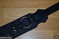 Franklin NEW Bass Strap, NEW with huge chrome rings Black Leather BR-BK-BK