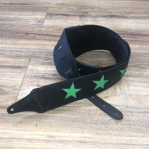 Carlino Custom Stars Green Guitar Strap