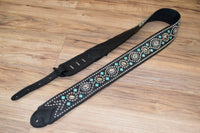 Carlino Crystal and Turquoise Guitar Strap