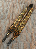 Carlino Leopard leather studded purse/bag strap gold studs