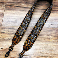 Carlino Leopard Hair On Leather Bag/Purse Strap Nickel Studs