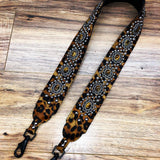 Carlino Leopard Hair On Leather Bag/Purse Strap Nickel Studs