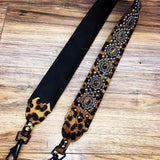 Carlino Leopard Hair On Leather Bag/Purse Strap Nickel Studs