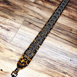 Carlino Leopard Hair On Leather Bag/Purse Strap Nickel Studs