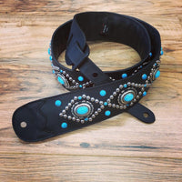 Carlino Orinathi Signature Turquoise Guitar Strap adjustable version