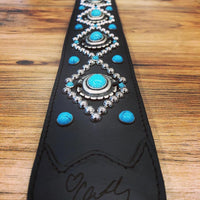 Carlino Orinathi Signature Turquoise Guitar Strap adjustable version